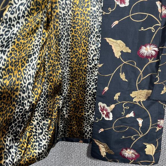 Spiegel Silk Jacket Womens Small Black Floral Embroidered Long Sleeve Lined - Picture 4 of 11